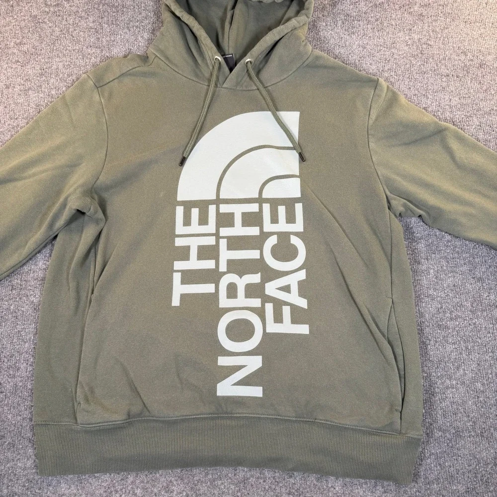 The North Face Mens Large Green Graphic Logo Hoodie Sweatshirt #3055